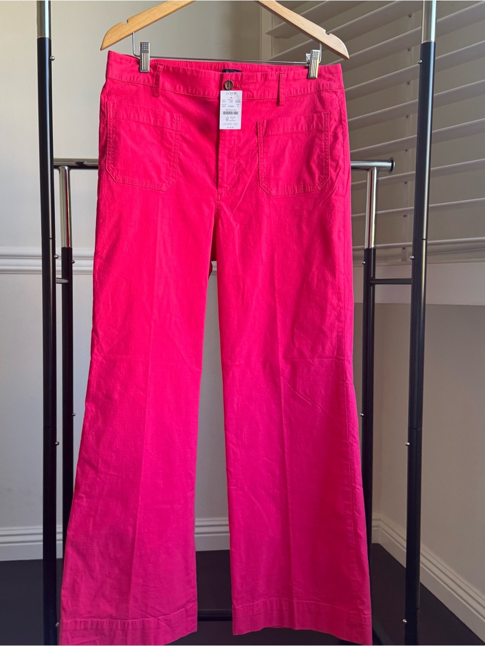 J. Crew Linen-blend Lizzie wide-leg pant RSH (Raspberry Sherbet) Size 31 NWT